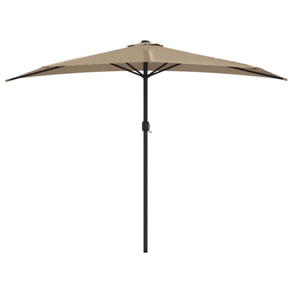 Vidaxl Sombrilla De Balcón Semicircular Palo Aluminio Taupe 300x155cm_0
