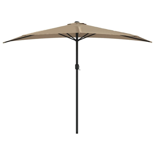 Vidaxl Sombrilla De Balcón Semicircular Palo Aluminio Taupe 300x155cm_0