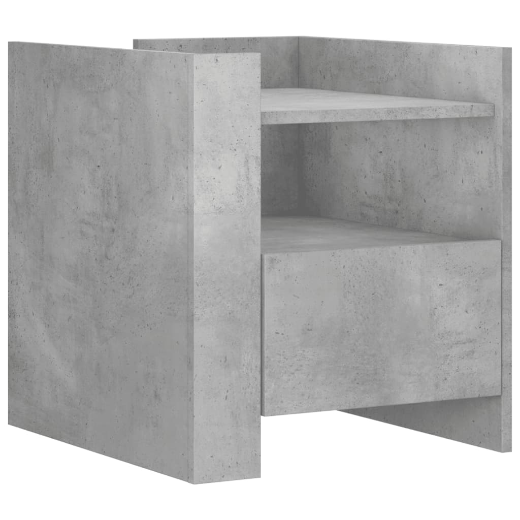 Mesita De Noche Madera De Ingeniería Gris Hormigón 45x50x50 Cm_0