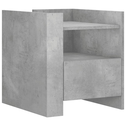Mesita De Noche Madera De Ingeniería Gris Hormigón 45x50x50 Cm_0