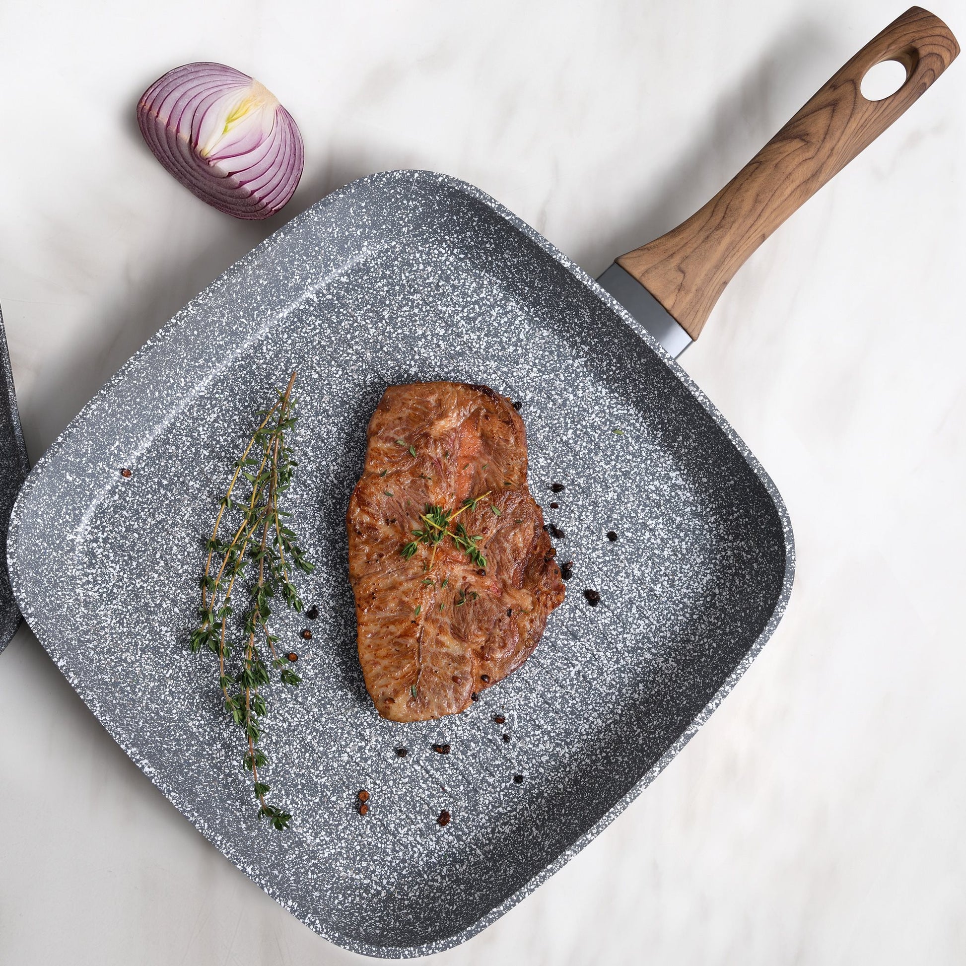 Sartén Asador 28x28cm Aluminio Forjado, Apta Para Inducción, Colección Daimiel_2