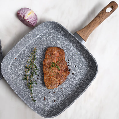 Sartén Asador 28x28cm Aluminio Forjado, Apta Para Inducción, Colección Daimiel_2