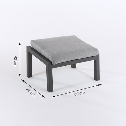 Conjunto Relax Reclinables, Para Jardín, Aluminio, Color Antracita, Reposapies:47x60 X38 Alto,sillón:72x59x112 Cm Alto,mesa:60x51cm Alto_1