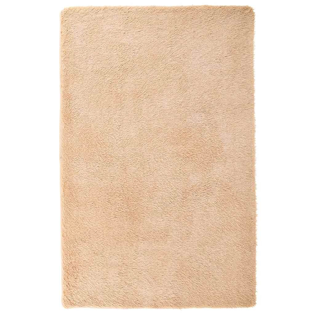Vidaxl Alfombra Peluda De Pelo Largo Navarra Beige 130x200cm Poliéster_0