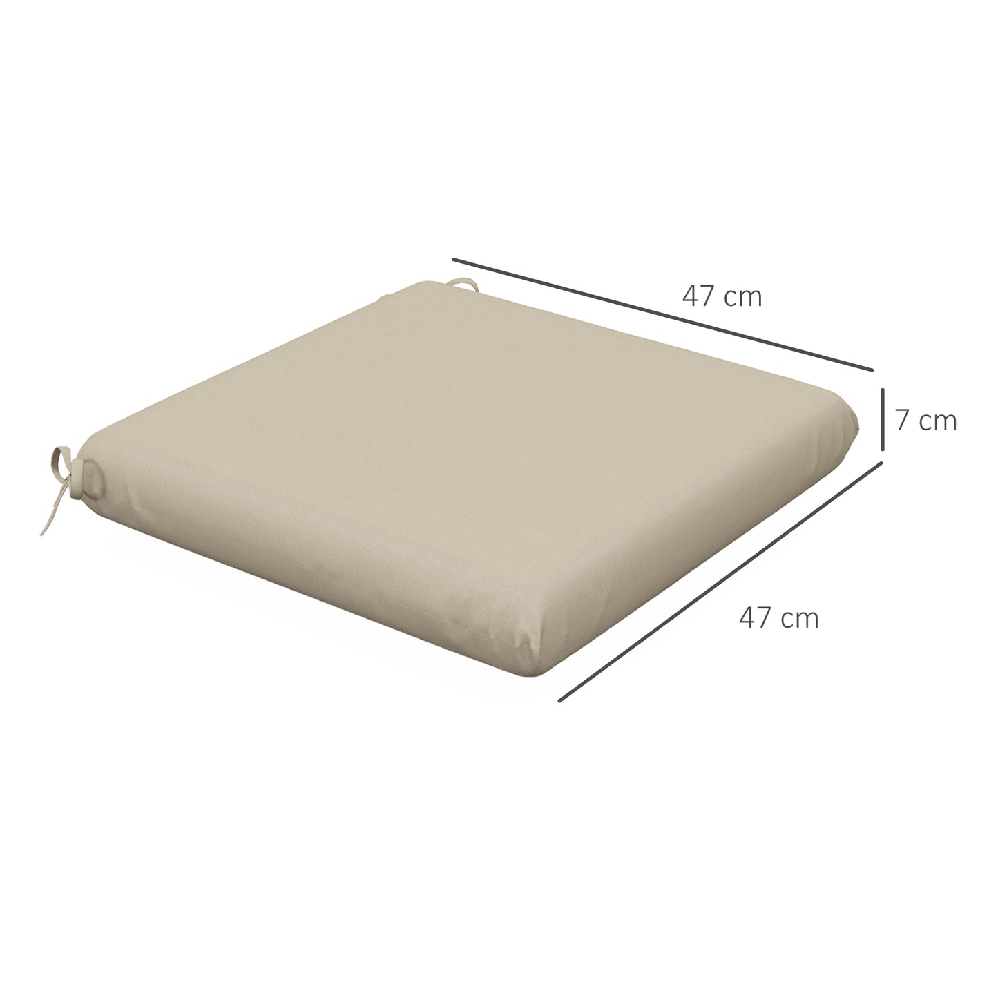 Outsunny Conjunto De Cojines Para Sillas De Comedor 47x47x7 Cm Beige_2