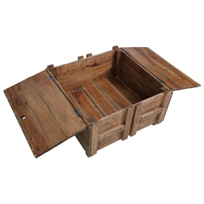 Mesa De Centro Madera Maciza De Caoba 65x65x38 Cm_4