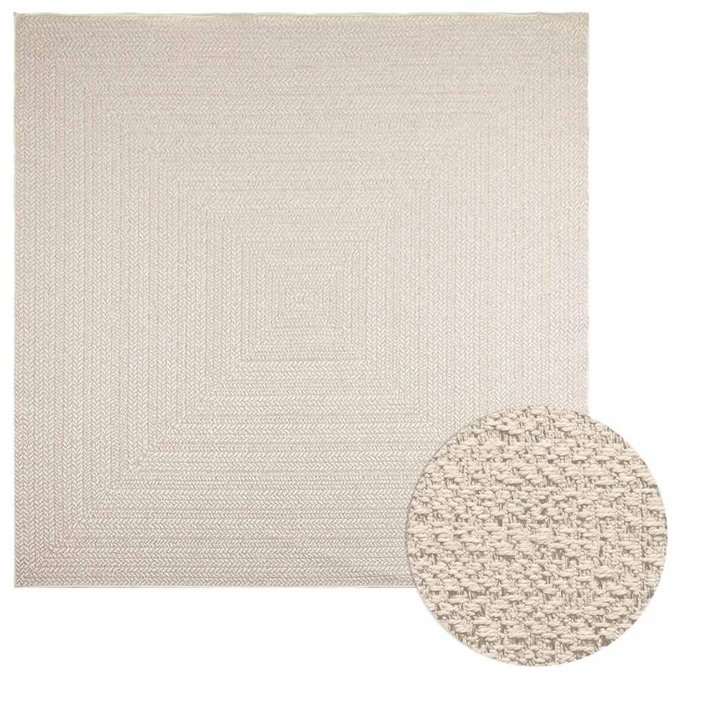 Vidaxl Alfombra Zizur Apariencia Yute Interior Exterior Crema_0