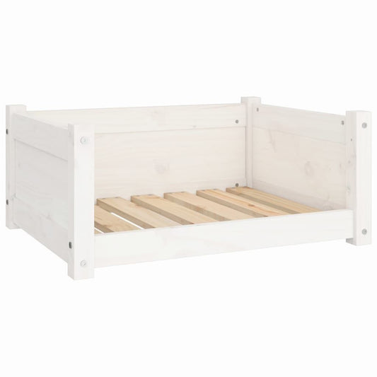 Vidaxl Cama Para Perros Blanca 65,5x50,5x28 Cm Madera Maciza De Pino_0