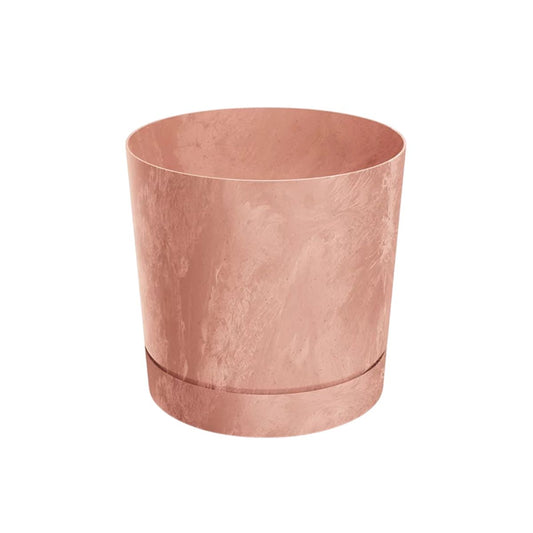 Maceta Pure cemento plato integrado terracota  D 24 x 23