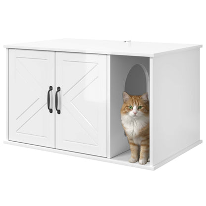 Casa Para Gatos Brillante 85 X 55 X 50 Cm Madera De Ingeniería_2