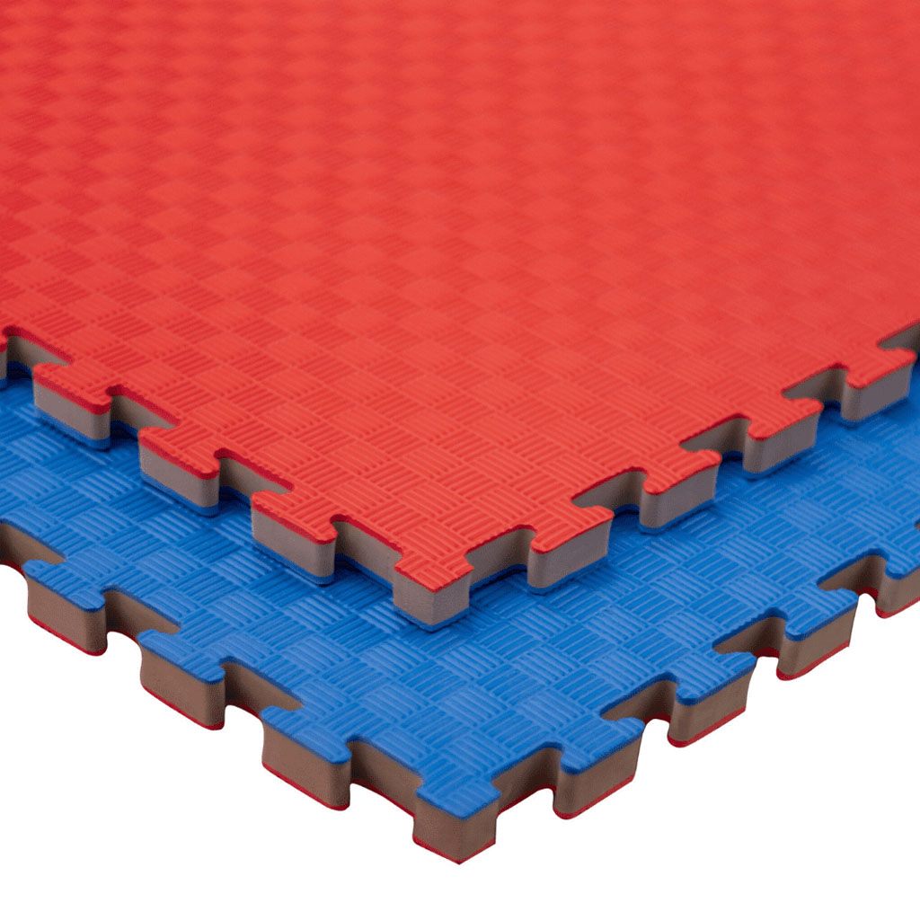 Tatami Puzzle 2,5cm 100x100cm, Pack 4 Unidades – Alta Densidad Azul/rojo_0