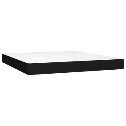 Cama Box Spring Colchón Y Luces Led Tela Negro 160x200 Cm / Vetonek_2