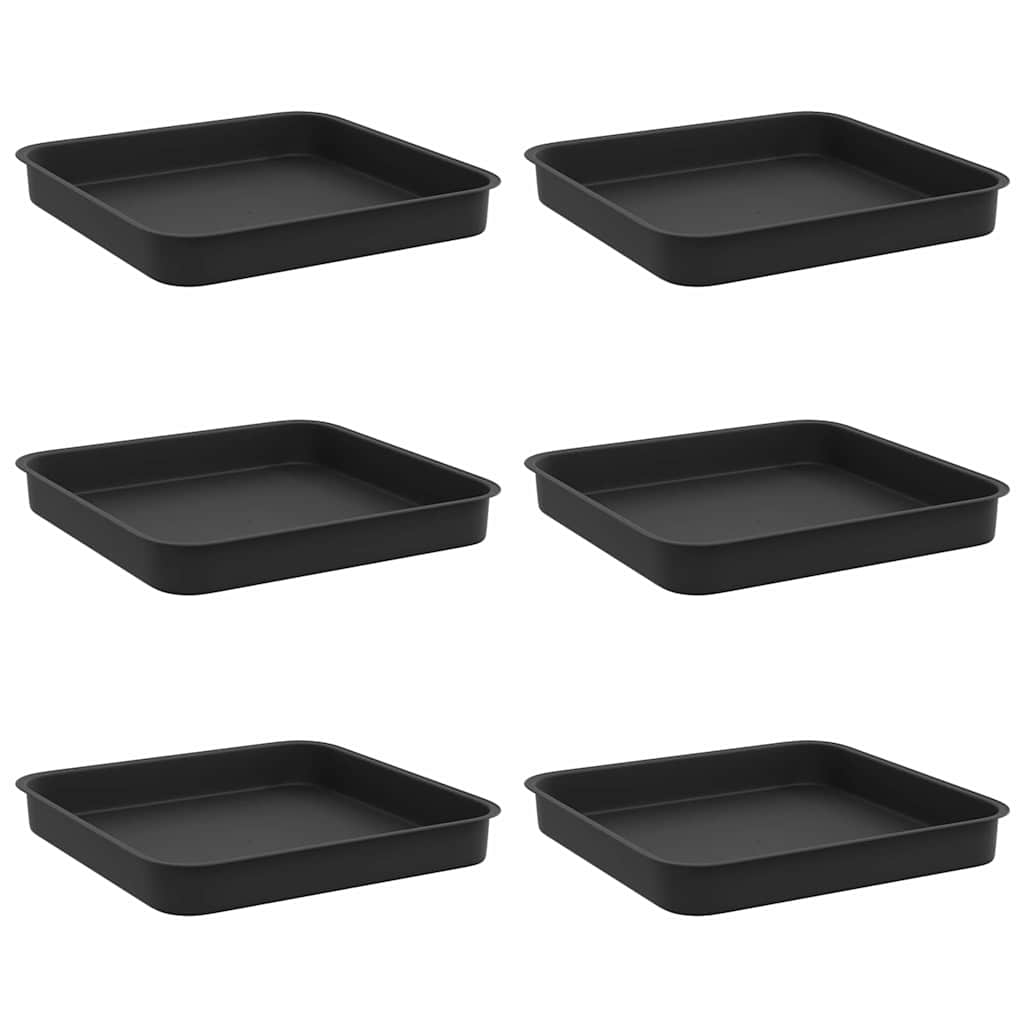 Bandeja Cuadrada Para Flores 6 Pcs Negro 15 X 15 X 2 Cm_0
