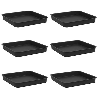 Bandeja Cuadrada Para Flores 6 Pcs Negro 15 X 15 X 2 Cm_0