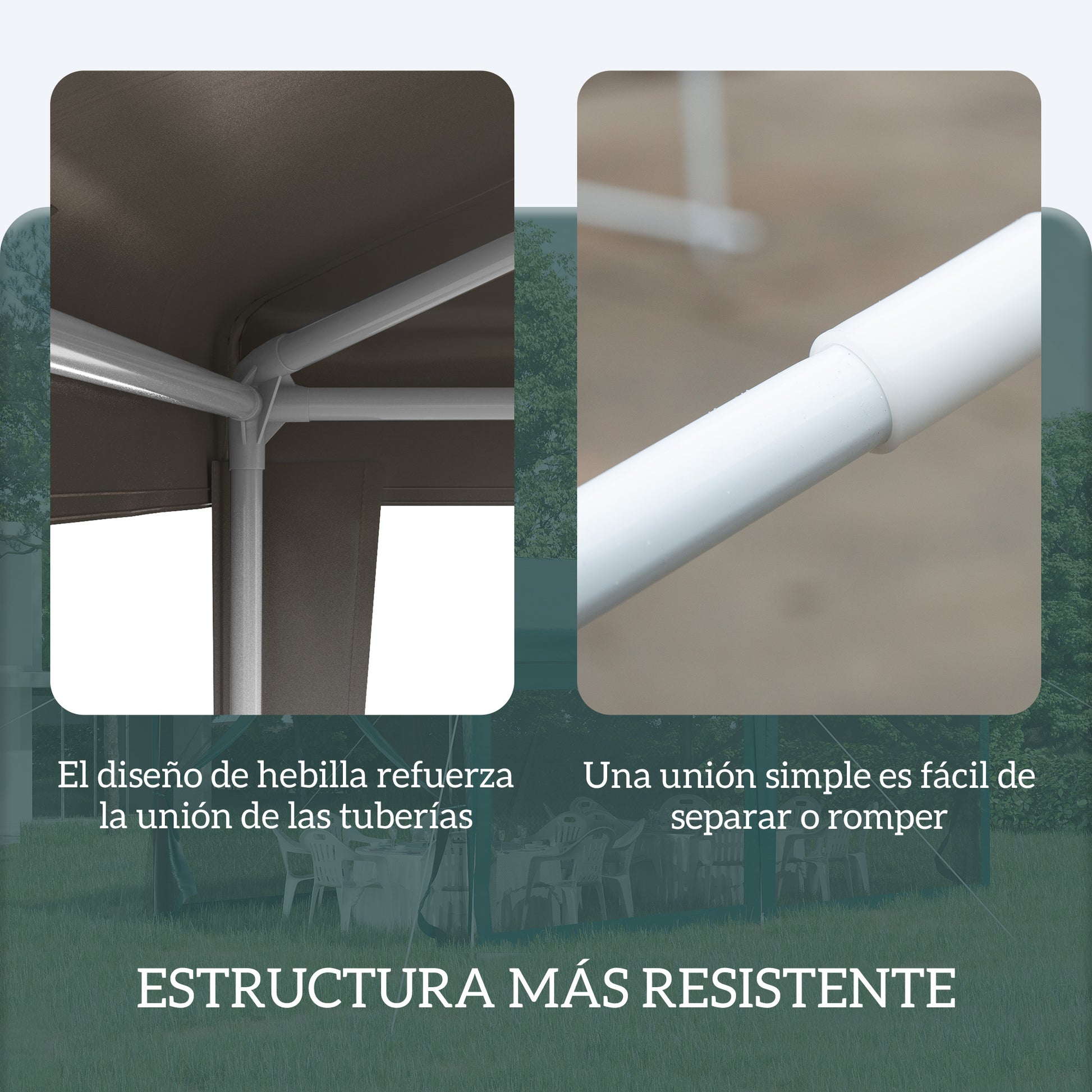 Outsunny Carpa Desmontable De Jardín 3x3 M Para Bodas Camping Fiestas Gris_4