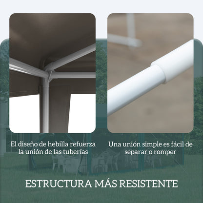 Outsunny Carpa Desmontable De Jardín 3x3 M Para Bodas Camping Fiestas Gris_4