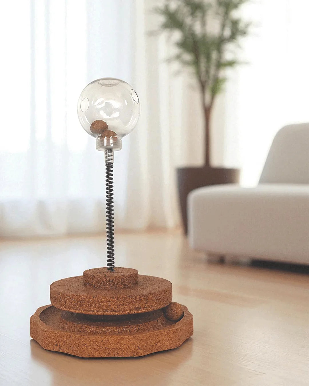 Juguete Para Gatos Marea, Control De Comida, Corcho Natural_1