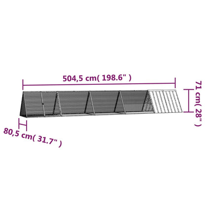 Jaula Para Conejos Acero Galvanizado Gris 504,5x80,5x71 Cm_5