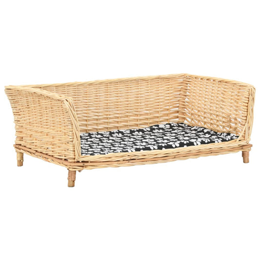 Vidaxl Cesta Para Perros Con Cojín Sauce Natural 90x54x35 Cm_0