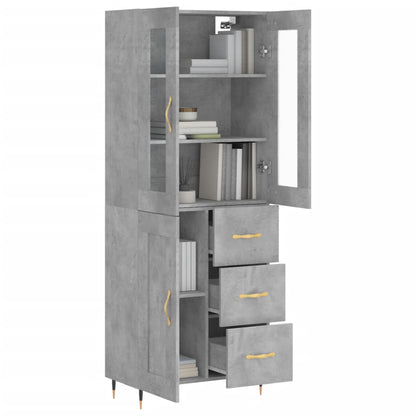 Aparador Alto Madera Contrachapada Gris Hormigón 69,5x34x180 Cm_2