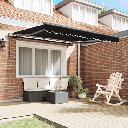 Toldo Retráctil Negro 300 X 250 Cm Poliéster Y Aluminio_2