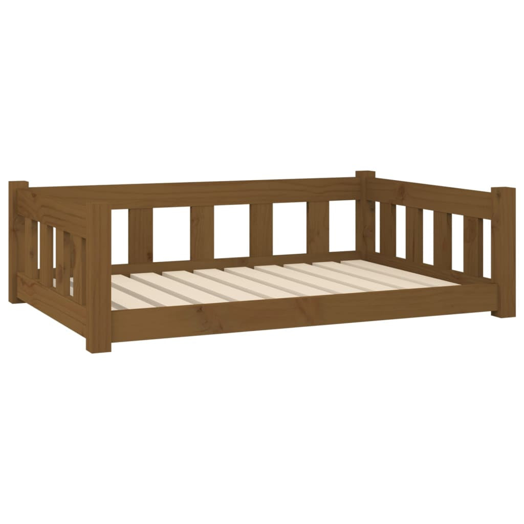 Vidaxl Cama Para Perros Madera Maciza Pino Marrón Miel 95,5x65,5x28 Cm_0