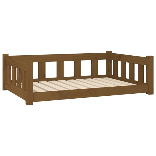 Vidaxl Cama Para Perros Madera Maciza Pino Marrón Miel 95,5x65,5x28 Cm_0