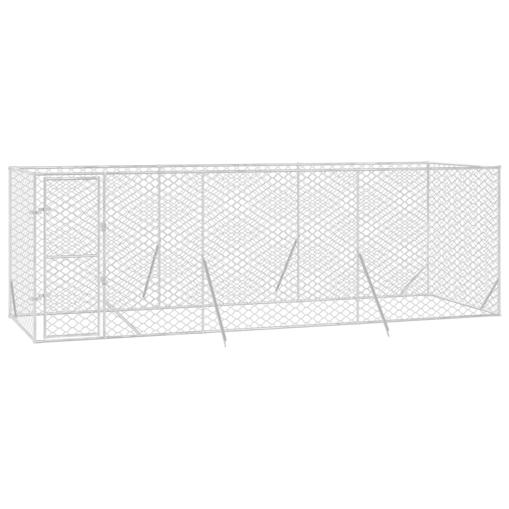 Vidaxl Perrera De Exterior Acero Galvanizado Plateado 6x2x2 M_0