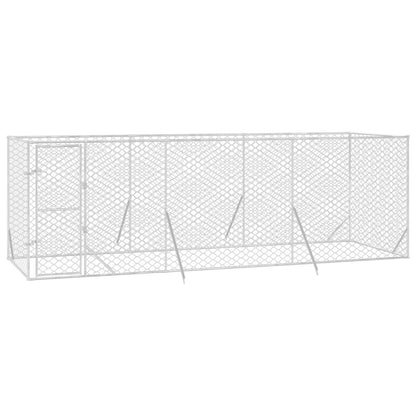Vidaxl Perrera De Exterior Acero Galvanizado Plateado 6x2x2 M_0