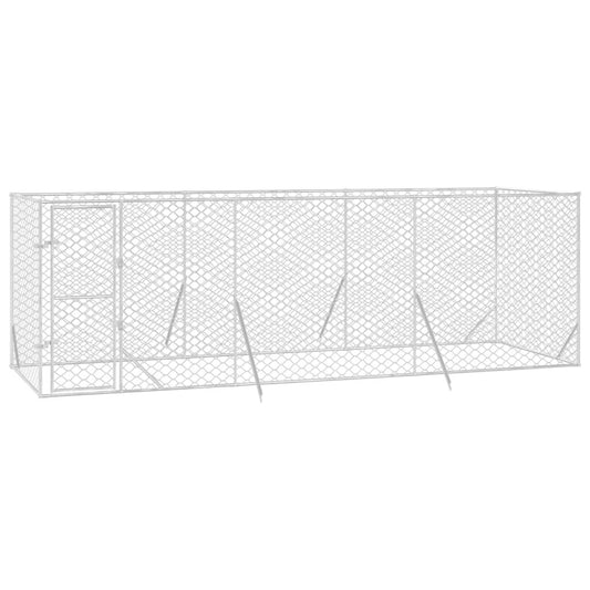 Vidaxl Perrera De Exterior Acero Galvanizado Plateado 6x2x2 M_0