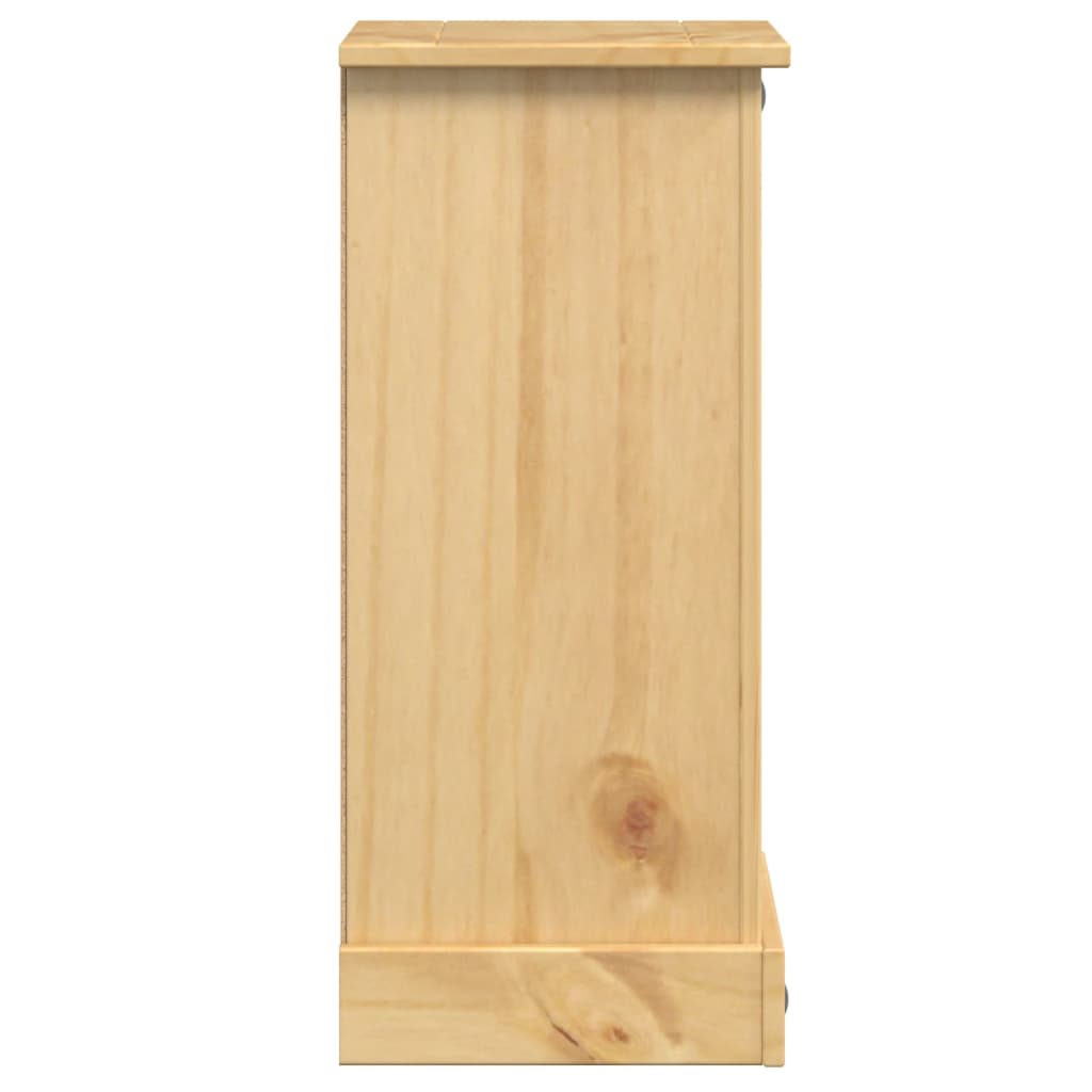 Mesita De Noche Corona Madera Maciza De Pino 35x32,5x74 Cm_3