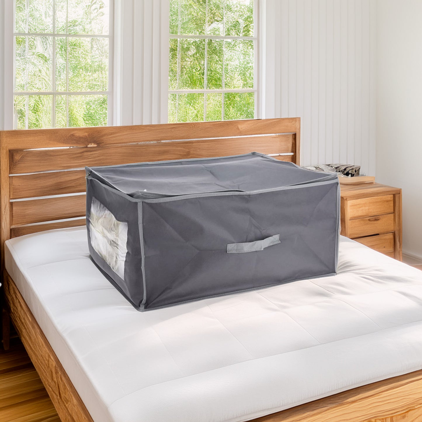 Well Home Funda Protectora Para Manta No Tejida De 80g/m2, 50x38xh20cm Gris Oscuro