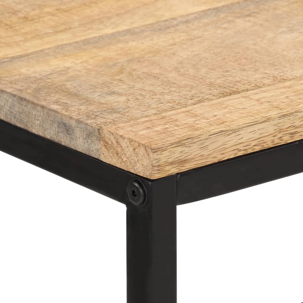 Mesa Consola Madera Maciza De Mango Rugosa 70x35x70 Cm_2