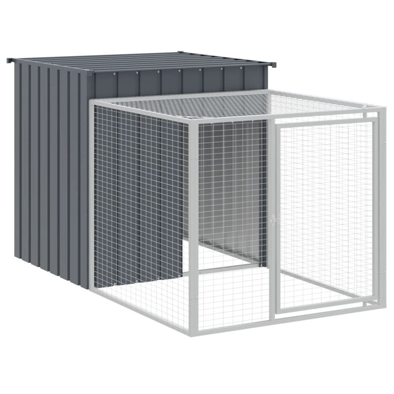Vidaxl Gallinero Con Corral Acero Galvanizado Gris 110x1017x110 Cm_5
