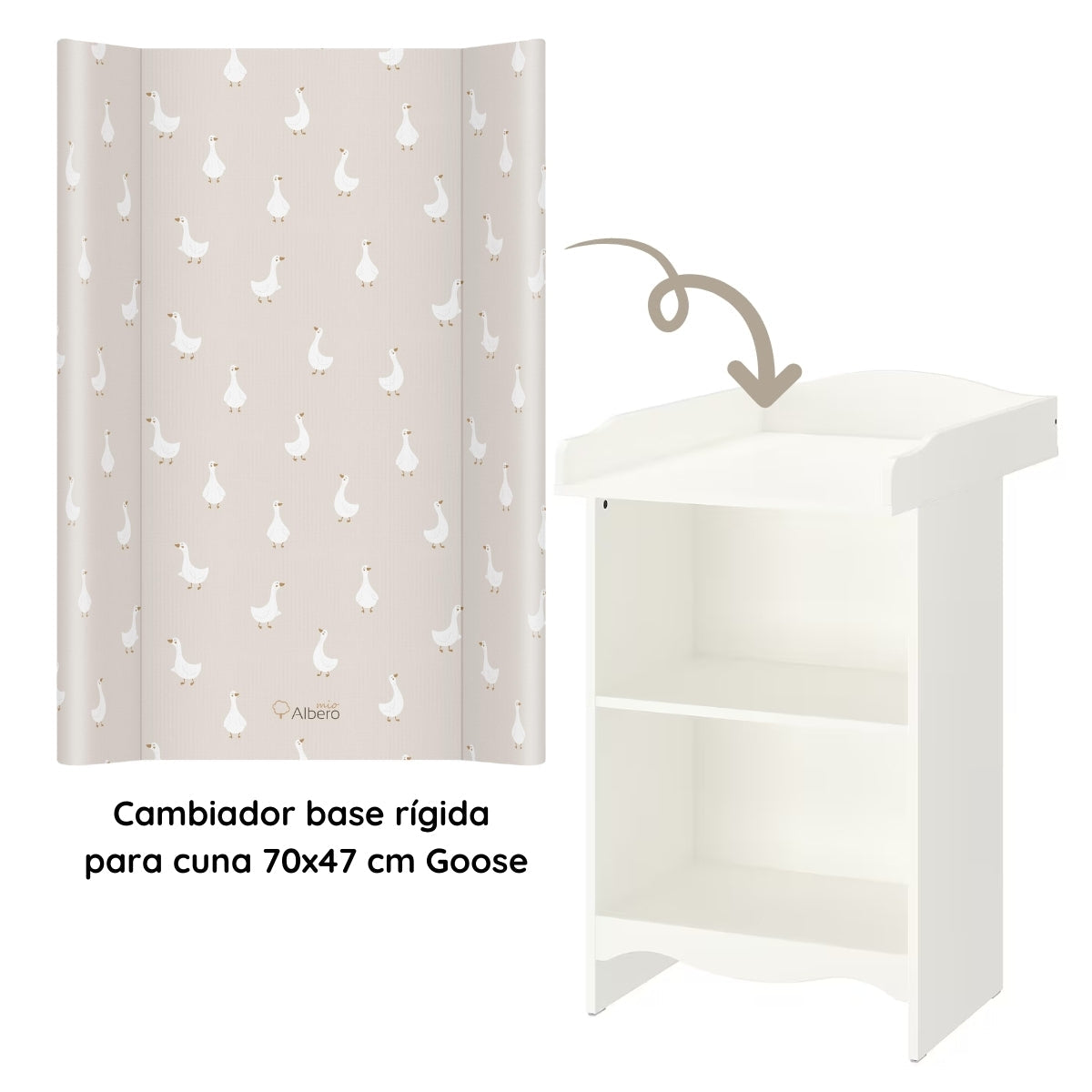 Cambiador Base Rígida Para Cuna 70x47 Goose