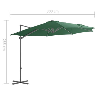 Vidaxl Sombrilla Jardín Voladiza Palo De Acero Verde 300 Cm_2