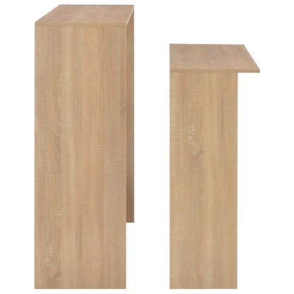 Mesa Alta De Bar Con 2 Tableros Roble 130x40x120 Cm_4