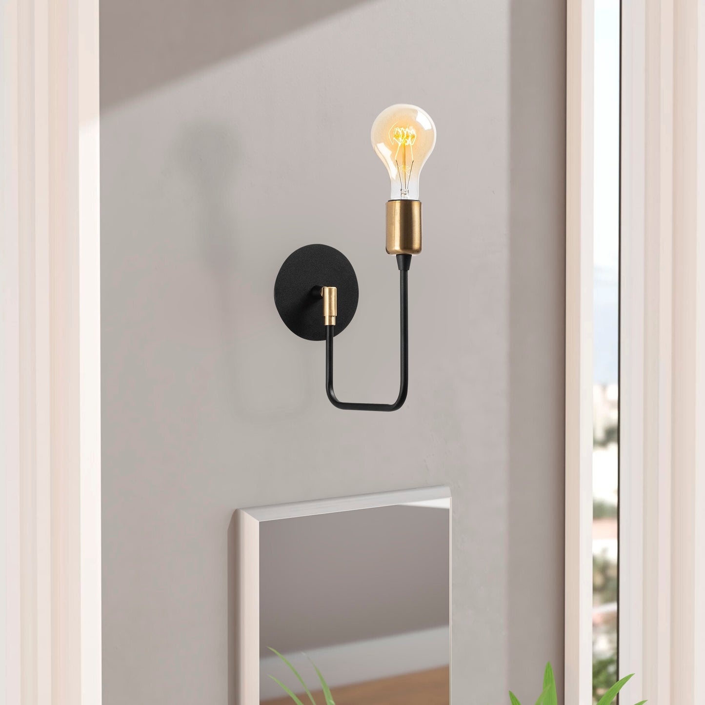 Aplique De Pared, Metal , Negro, 12x23x24, Casquillo E 27 Max 40 W_5