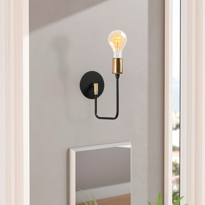 Aplique De Pared, Metal , Negro, 12x23x24, Casquillo E 27 Max 40 W_5