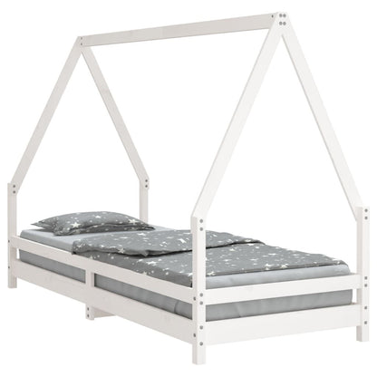 Vidaxl Estructura De Cama Para Niños Madera De Pino Blanco 80x200 Cm_0