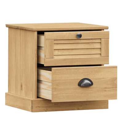 Mesita De Noche Vigo Madera Maciza De Pino 42x35x42 Cm_2