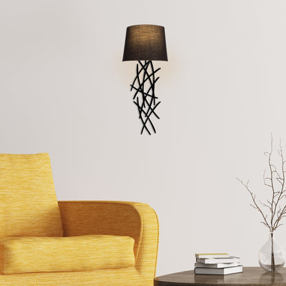 Aplique De Pared, Hierro , Negro, 15x28x72, Casquillo E 27 Max 40 W_5