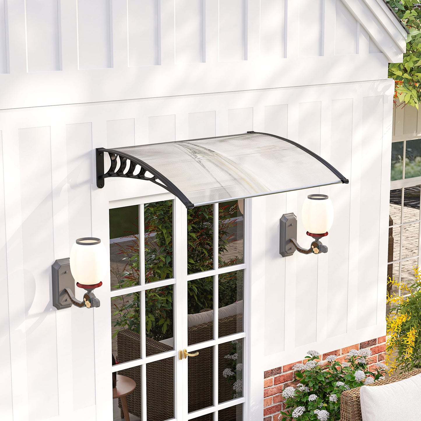 Outsunny Tejadillo De Protección Para Puertas Ventanas Contra Sol Y Lluvia_1
