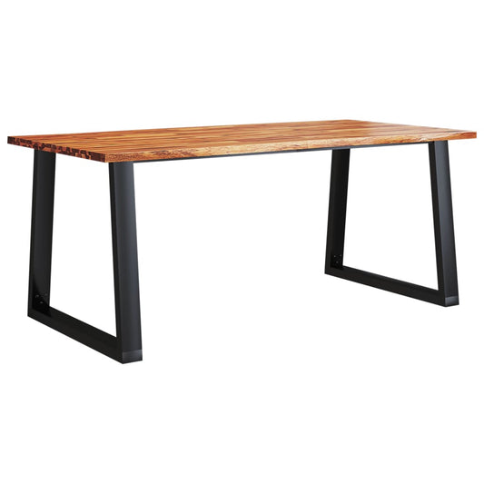 Mesa De Comedor Con Borde Vivo Madera Maciza Acacia 180x90x75cm_0