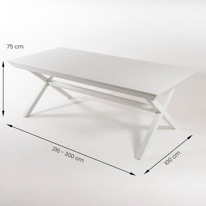 Conjunto De Mesas Y Sillas Sillones Reclinables Hidraulicos, Extensible Y Versatil, Aluminio Y Textilene, Color Blanco_4