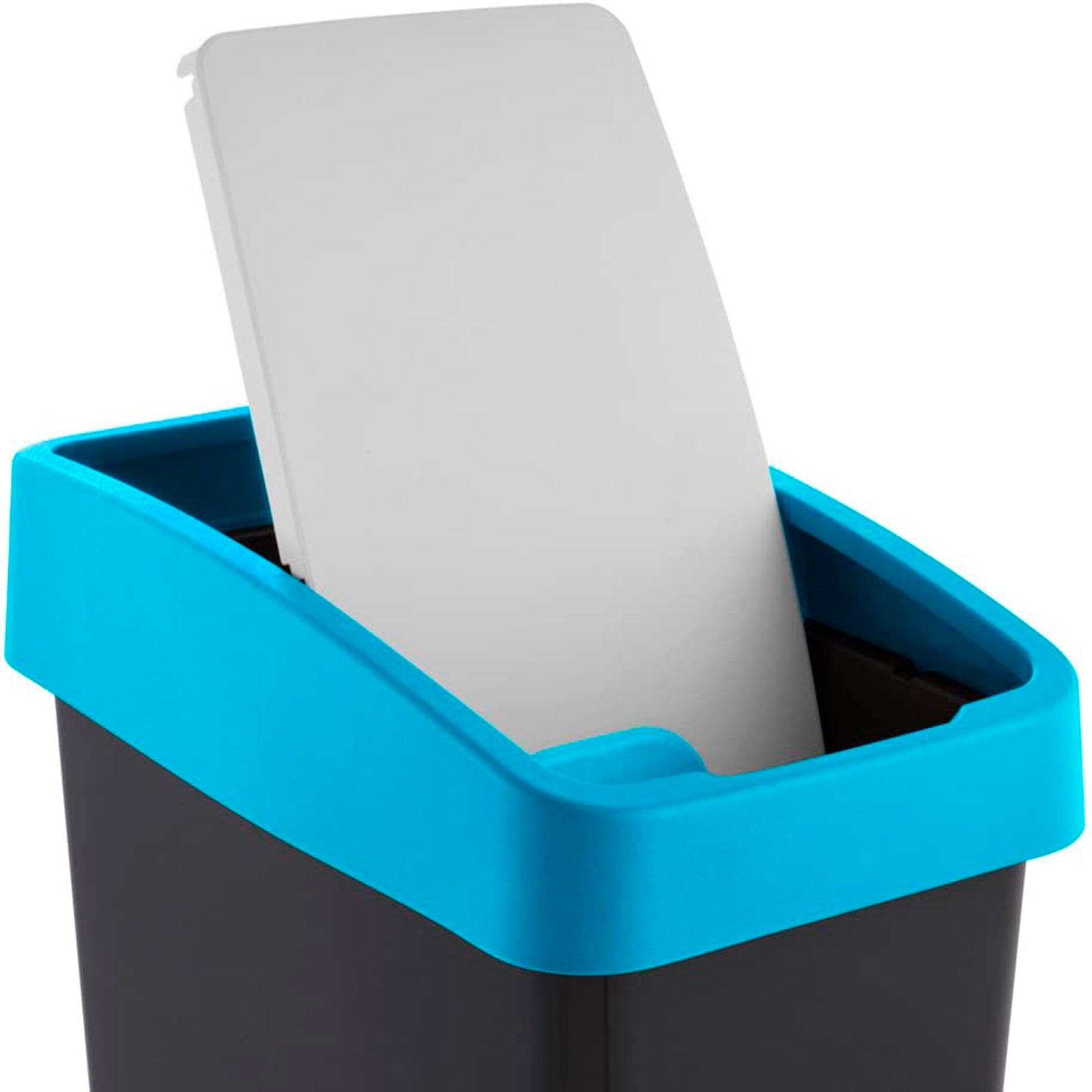 Set De 3 Cubos De Basura Premium Magne Con Tapa Abatible, Tacto Suave De 10/25/45 Litros En Color Azul_5