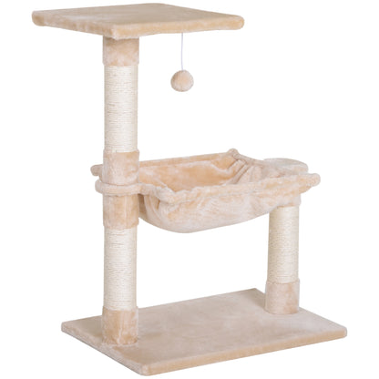 Pawhut Rascador Árbol Gatos Centro Actividad Plataforma Caseta Sisal Natural_0