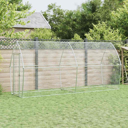 Vidaxl Jaula Para Gallinas Acero Galvanizado Plateado 400x105x182 Cm_1