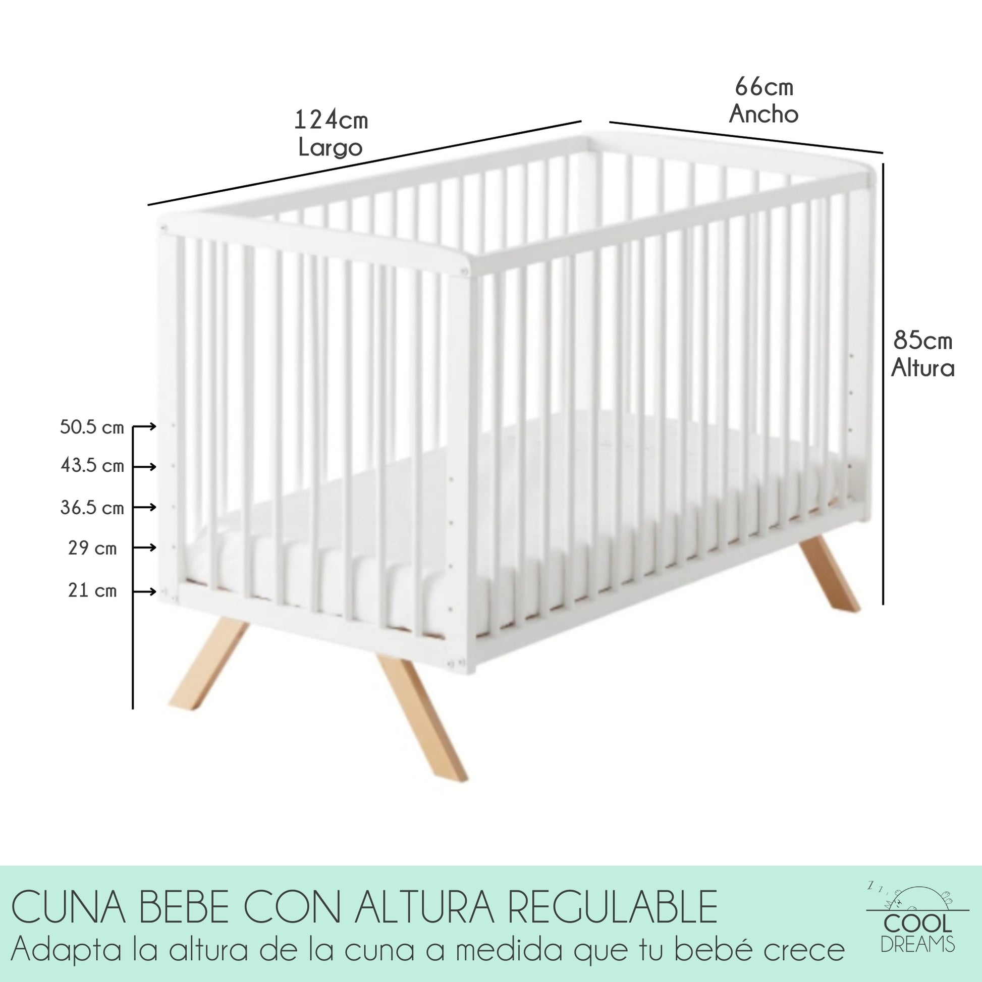 Cuna De Bebé Nuru Estilo Nórdico Infantil, Con Kit Colecho, Colchón Morfeo Y Ropa De Cama 100% Algodón_4