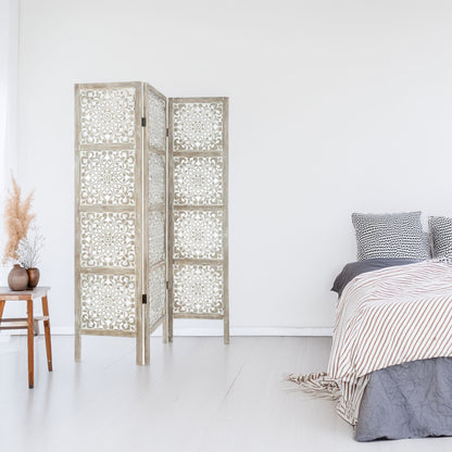 Wellhome Pantalla Madera Etnik Estampado Blanco